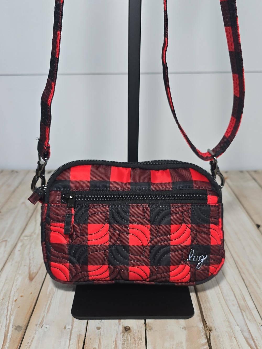 Lug Super Coupe Convertible Crossbody Bag Belt Bag Buffalo Check Red Plaid